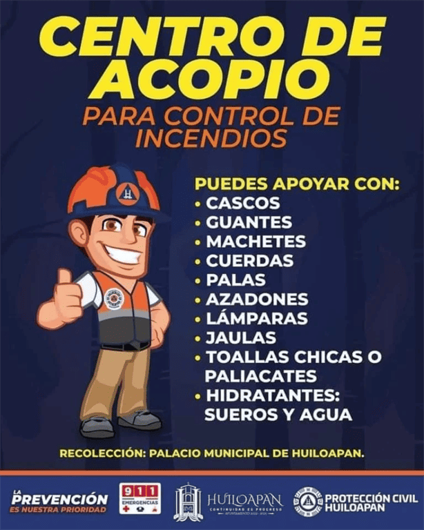 Estos son los centros de acopio en Veracruz por los incendios forestales