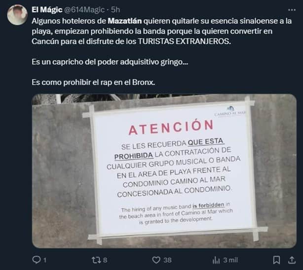 ¿Qué pasa en Mazatlán? Hoteleros piden prohibir música de banda y desatan polémica