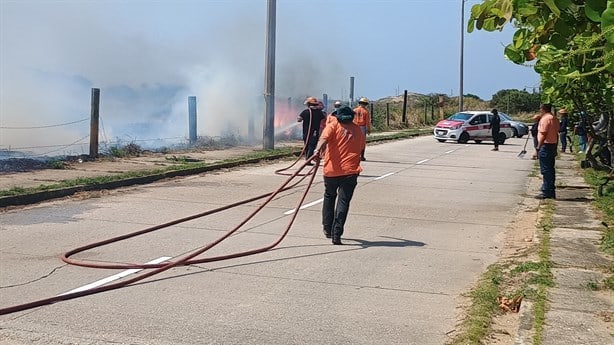 Incendio de pastizales y de basurero clandestino sofocan al poniente de Coatzacoalcos | VIDEO