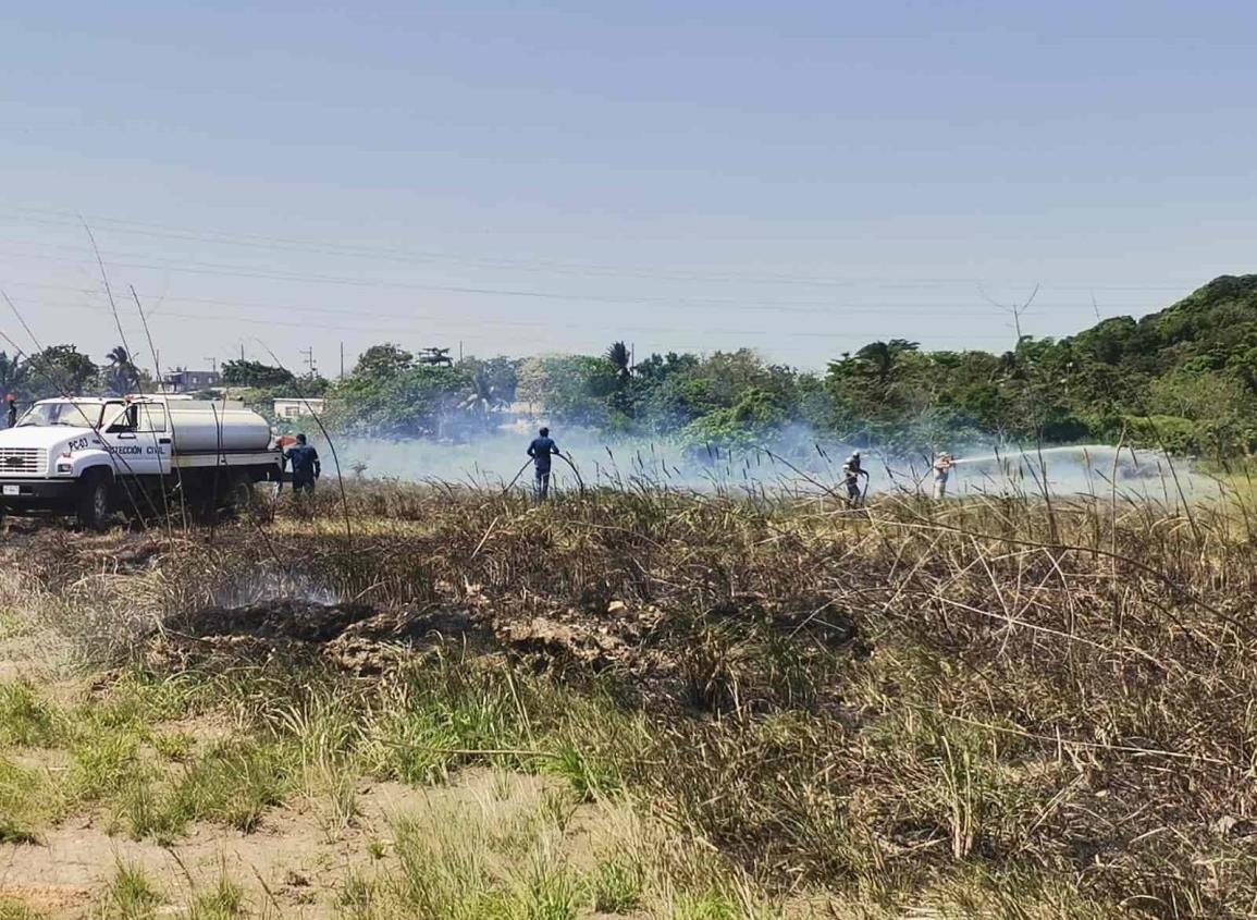 Así evitaron que incendio de pastizales pusiera en riesgo a familias de Nanchital I VIDEO