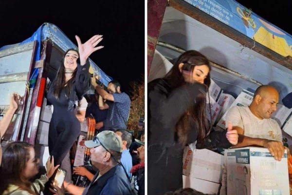 Karely Ruiz en Veracruz; donativos para combatir incendio pasan a segundo plano (+Video)