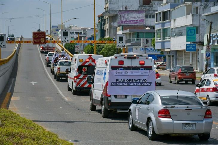 Por operativos de Semana Santa, elementos de seguridad despliegan en Poza Rica