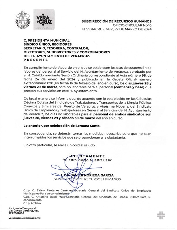 ¿Habrá servicio de recolección de basura en Veracruz este jueves y viernes Santo?