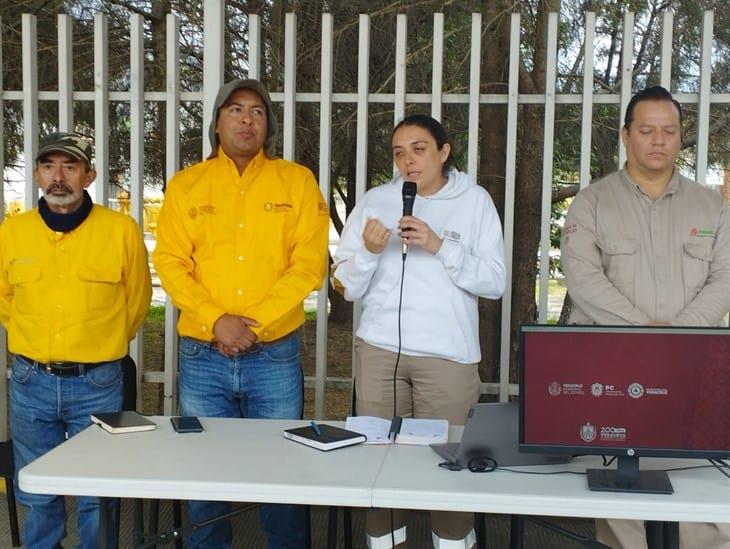 Por lluvias, incendio en el Cerro El Xochío no puede ser combatido vía aérea: PC