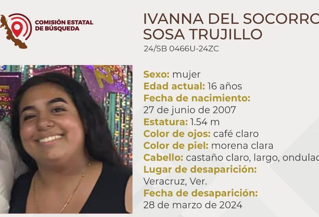 Desaparece Ivanna en Veracruz, jovencita solo tiene 16 años