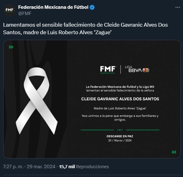 Luis Roberto Alves Zague, de luto; confirman el fallecimiento de su madre