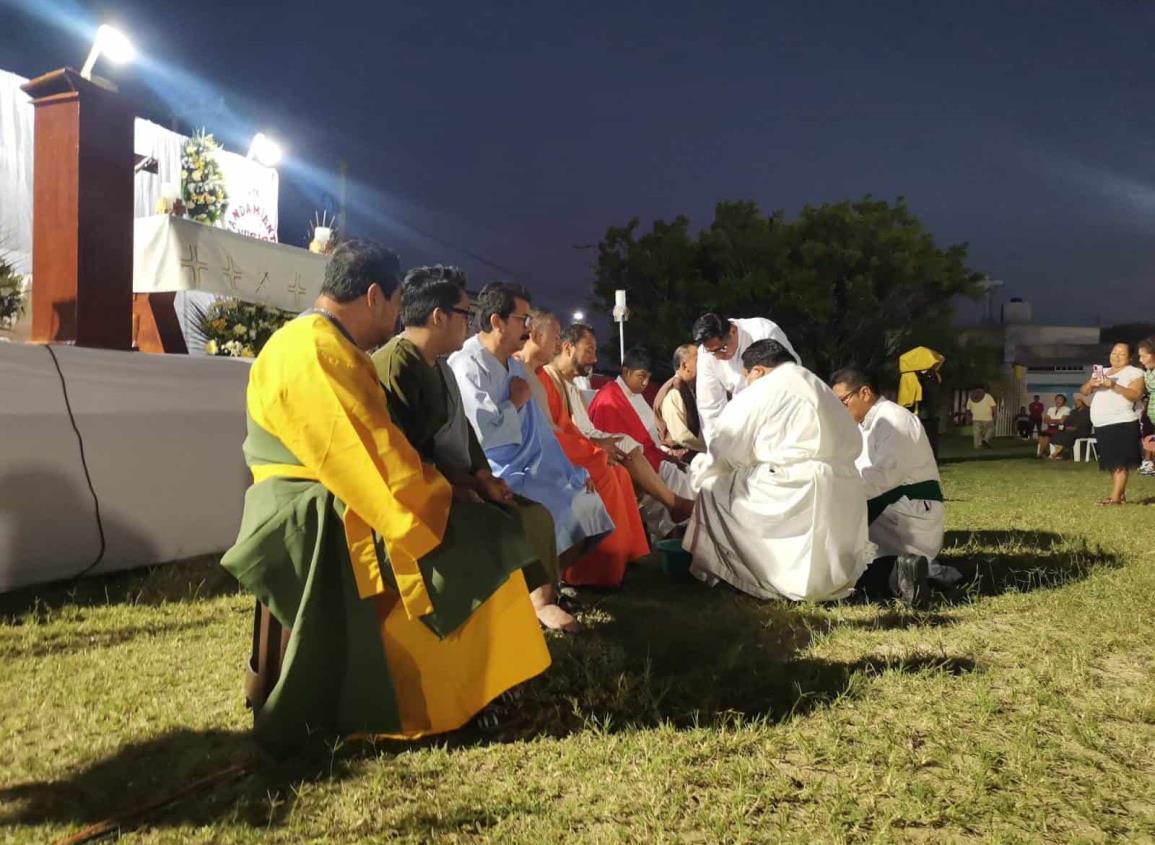 Realizaron Última Cena y Lavatorio de Pies durante el Jueves Santo en Nanchital