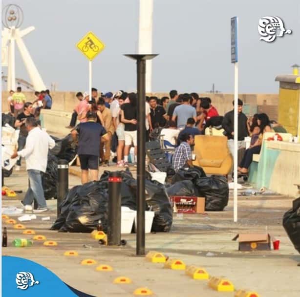 Malecón de Coatzacoalcos: amanece el Domingo de resurrección entre exceso de alcohol y basura