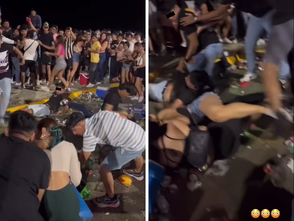 Exhiben a jóvenes en pelea campal en malecón de Coatzacoalcos | VIDEO