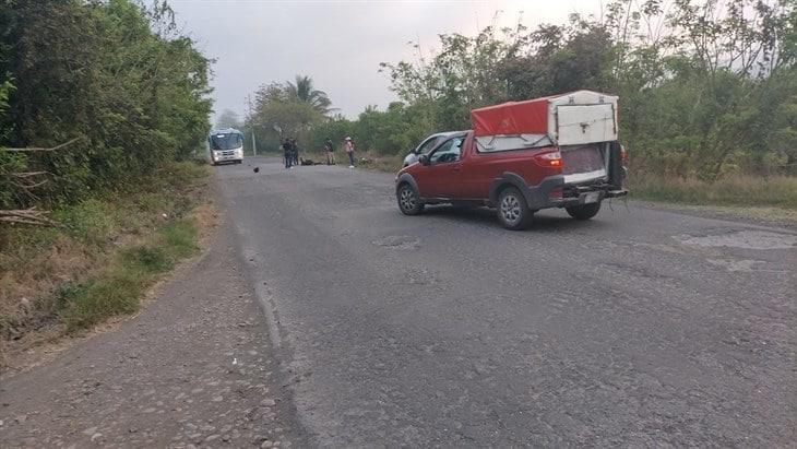 Motociclista se accidenta en la carretera Misantla-Martínez 