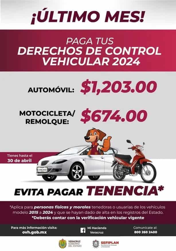 Derecho Vehicular 2024: cuándo es el último día para pagarlo en Veracruz