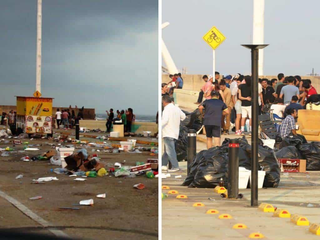 Malecón de Coatzacoalcos ¿Cuántas toneladas de basura se generó durante Semana Santa?