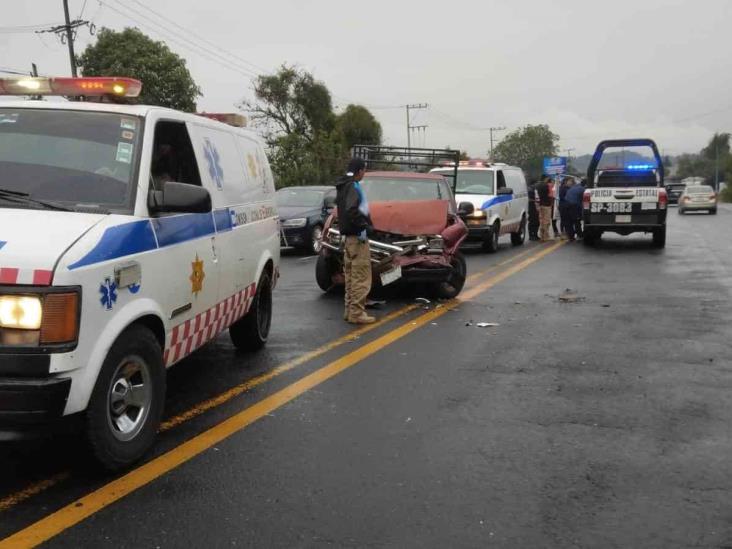 Patrulla de SSP protagoniza choque en calles de Banderilla; hay dos lesionados