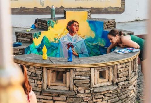 Renuevan el mural del Pocito de Nacaquinia en Misantla