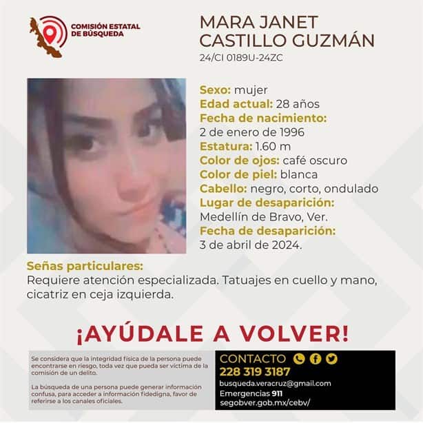 Desaparece en Medellín de Bravo la joven Mara Janet Castillo Guzmán