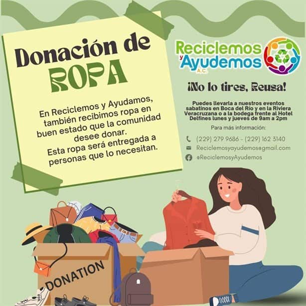“Reciclemos y Ayudemos” invita a donar ropa usada para esta noble causa