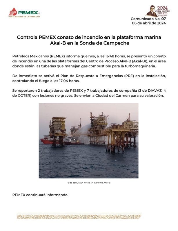 Reportan explosión en plataforma de Pemex en sonda de Campeche (+Video)