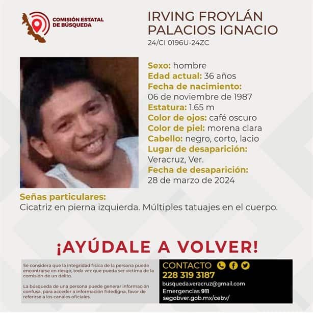 Buscan a Irving Froylán desaparecido desde hace 12 días en la ciudad de Veracruz