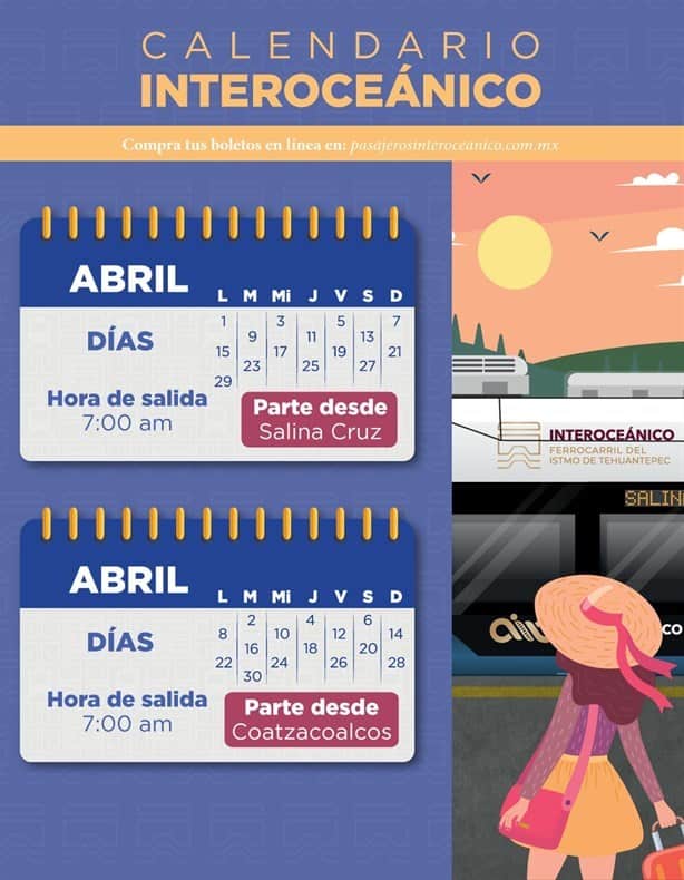 Tren Interoceánico: te decimos que días de abril sale desde Coatzacoalcos