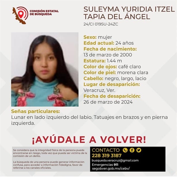 Desaparece mujer en la ciudad de Veracruz; urge su localización