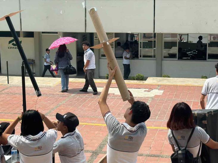 Realizan experimentos durante eclipse solar en Conalep de Poza Rica