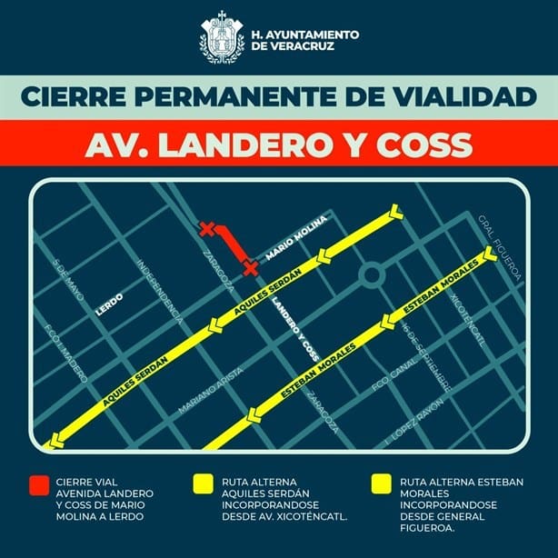 Estos serán los cierres viales en Veracruz el martes 9 de abril