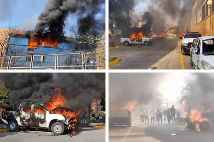 Normalistas de Ayotzinapa queman autos y vandalizan Palacio de Chilpancingo