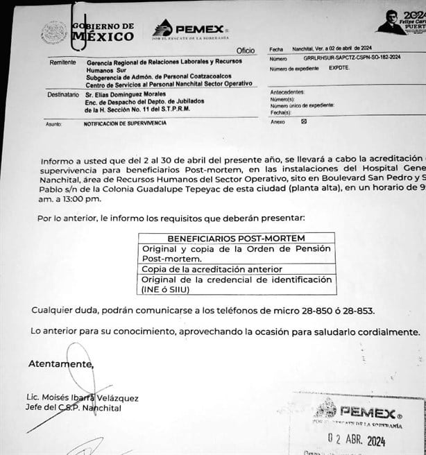 Constancia de no matrimonio dejará de ser necesaria en acreditación de supervivencia para Pemex