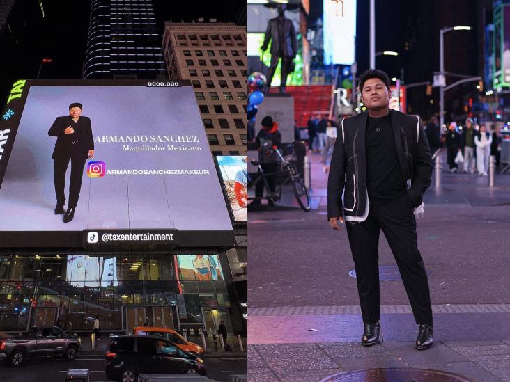 Este es el joven de Agua Dulce que apareció en las pantallas de Time Square en New York