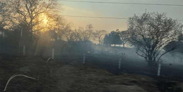 Se registran tres incendios de pastizales avivados por vientos del norte en Cotaxtla