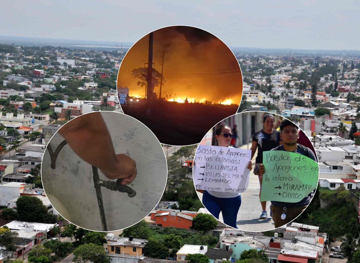 Entre incendios, sin luz y sin agua; viven infierno en estos puntos de Coatzacoalcos 