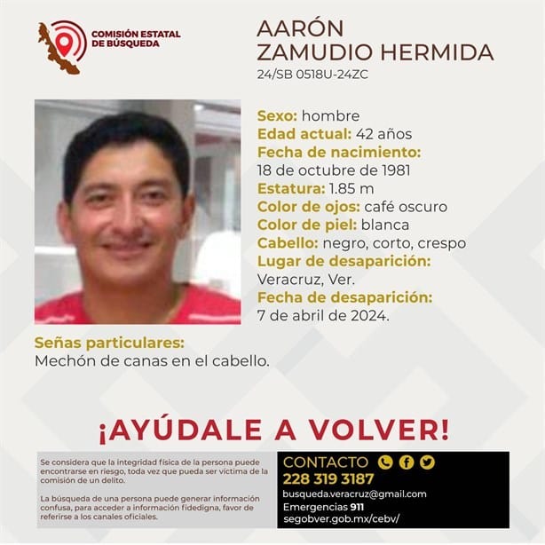 Buscan a Aarón Zamudio en la ciudad de Veracruz; ya no regresó a casa