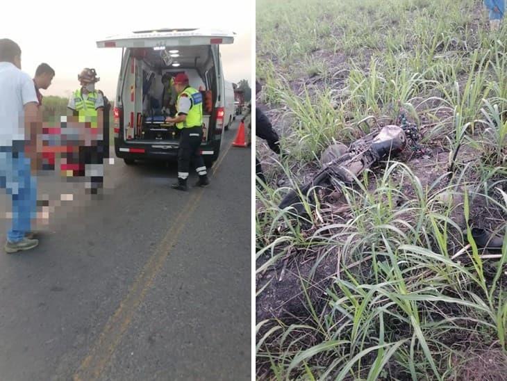 Choque entre motociclistas en la carretera Córdoba-Tezonapa; hay dos lesionados