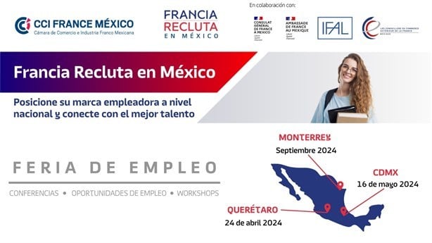 Francia hará feria de empleo en estos Estados de México; aquí las fechas y requisitos