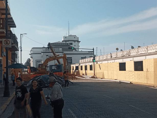 Avanzan obras del colector pluvial cerca del Palacio Municipal de Veracruz