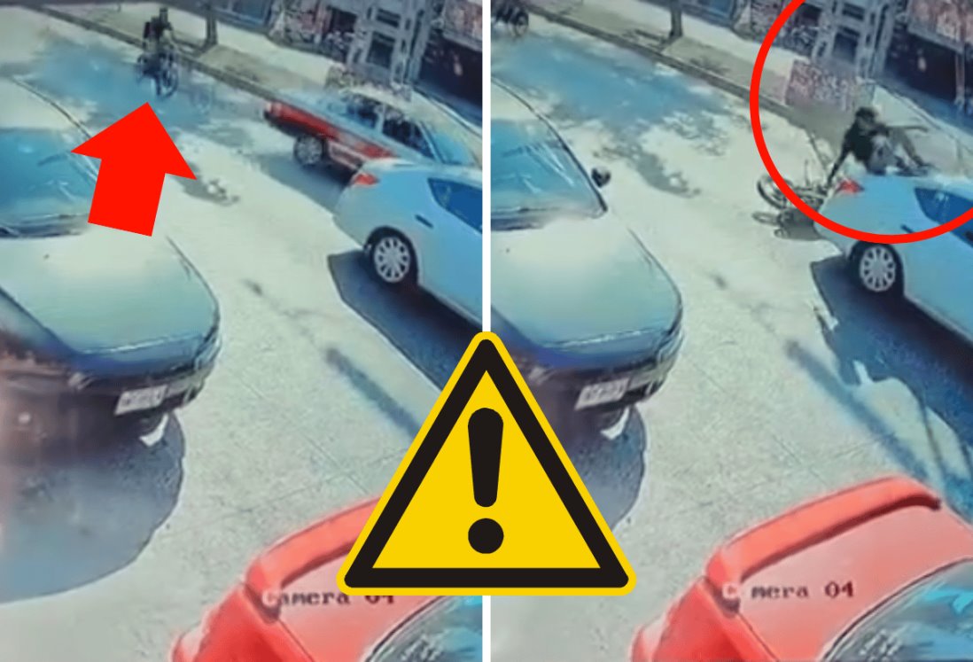Motociclista choca y huye en accidente captado en vídeo en J. B. Lobos, Veracruz | VIDEO