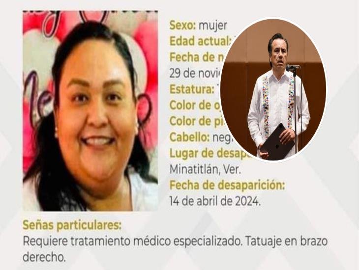 Desaparición de Josselyn Cabañas Rodríguez en Minatitlán está siendo atendida: Gobernador