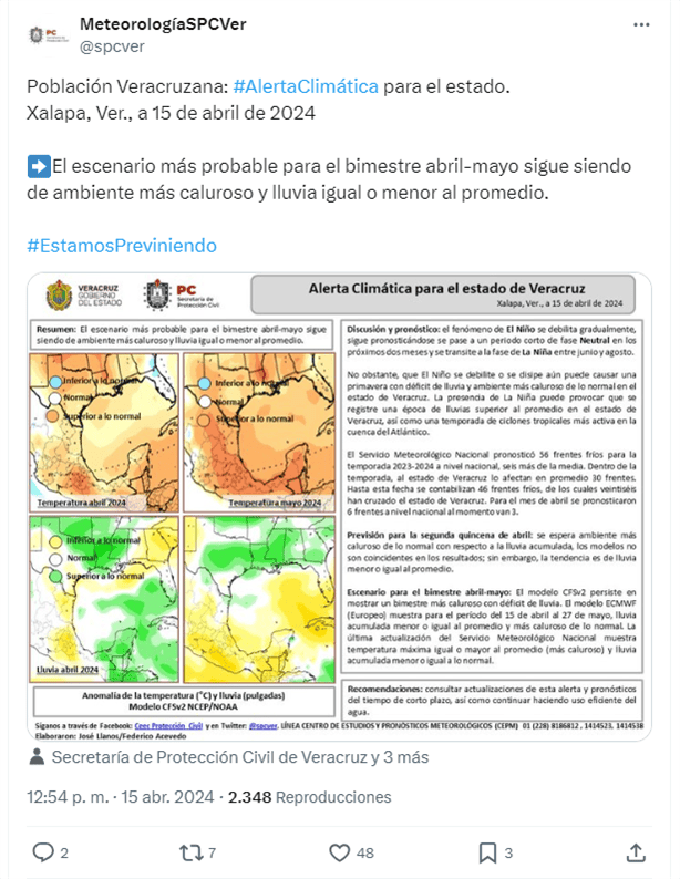 ¿En qué consiste la Alerta climática en Veracruz? Protección Civil pide tomar precauciones en abril y mayo