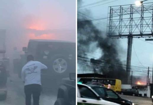Incendio en taller mecánico causa alarma en Xalapa (+Video)