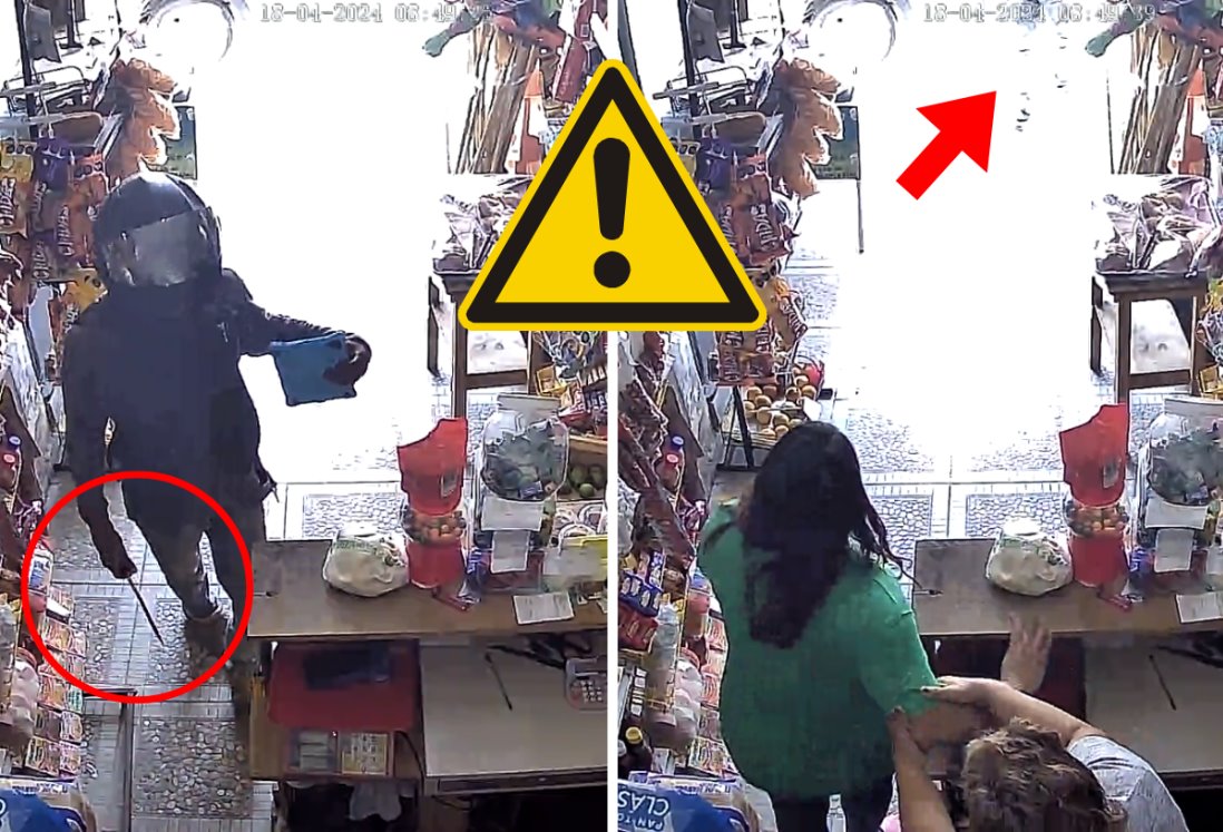 Embarazada enfrenta a ladrón durante asalto a tienda en fraccionamiento Hacienda La Parroquia, Veracruz |VIDEO