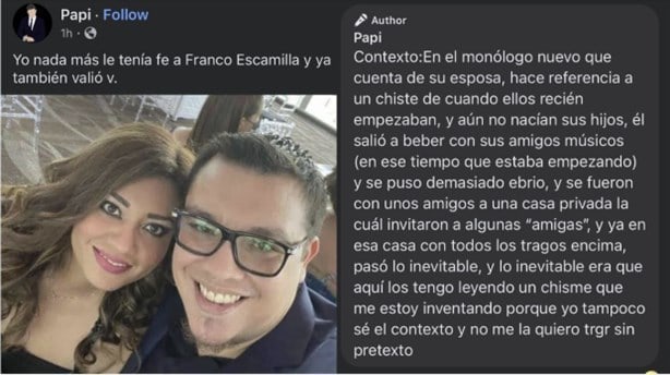 ¿Franco Escamilla fue infiel? Se habría separado de su esposa