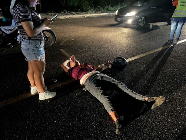 Joven motociclista se salva de milagro al chocar en el tramo Veracruz-El Tejar