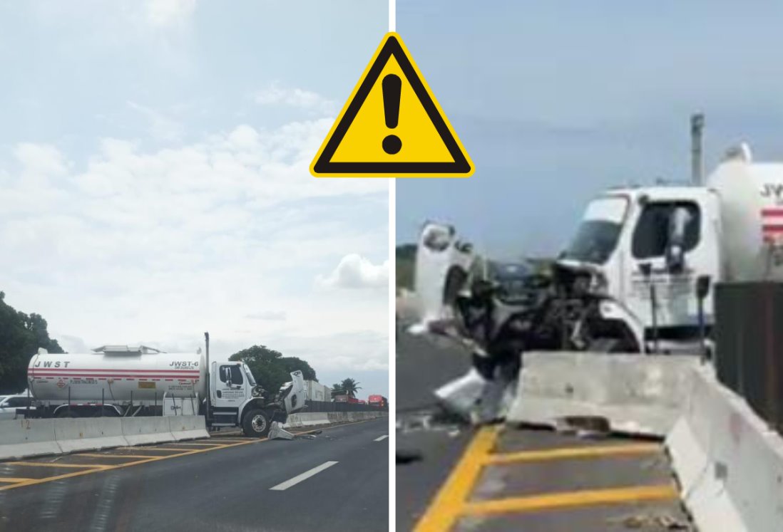 Choque de tractocamión provoca caos vial en carretera Veracruz-Xalapa