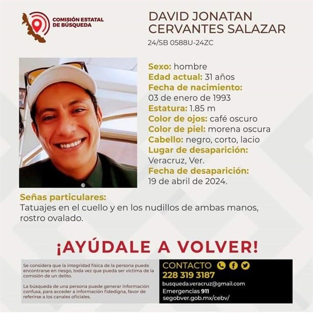 Piden ayuda para encontrar al joven David Jonatan en Veracruz 