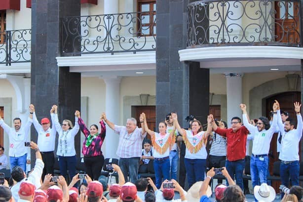 Gira de la victoria de Sheinbaum, Nahle y Huerta por el norte de Veracruz