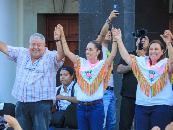 Gira de la victoria de Sheinbaum, Nahle y Huerta por el norte de Veracruz