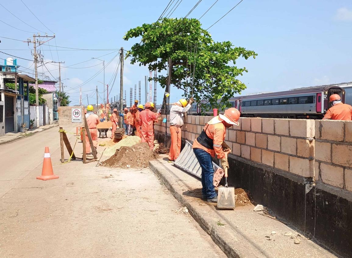 Tren Interocéanico: así va la construcción de barda en la terminal de Coatzacoalcos l VIDEO