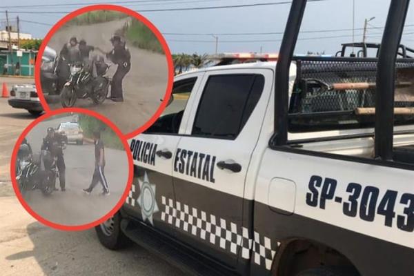 ¡Siguen abusos policiacos!; elementos de Policía Estatal propinan golpiza a motociclista en Córdoba