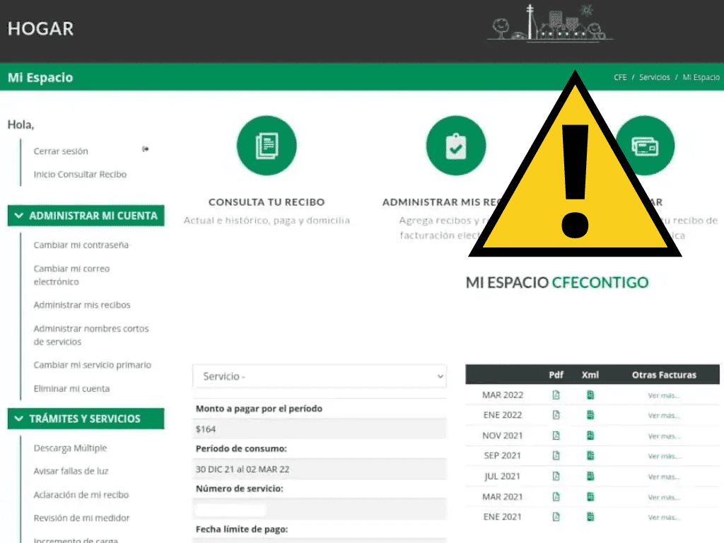 CFE: lanza alerta de estafa al momento de intentar pagar tu recibo de luz