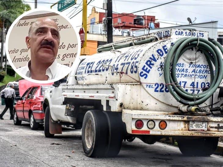 Pipas de agua son gratuitas para población, pero empresas sí deben pagar: Ricardo Ahued